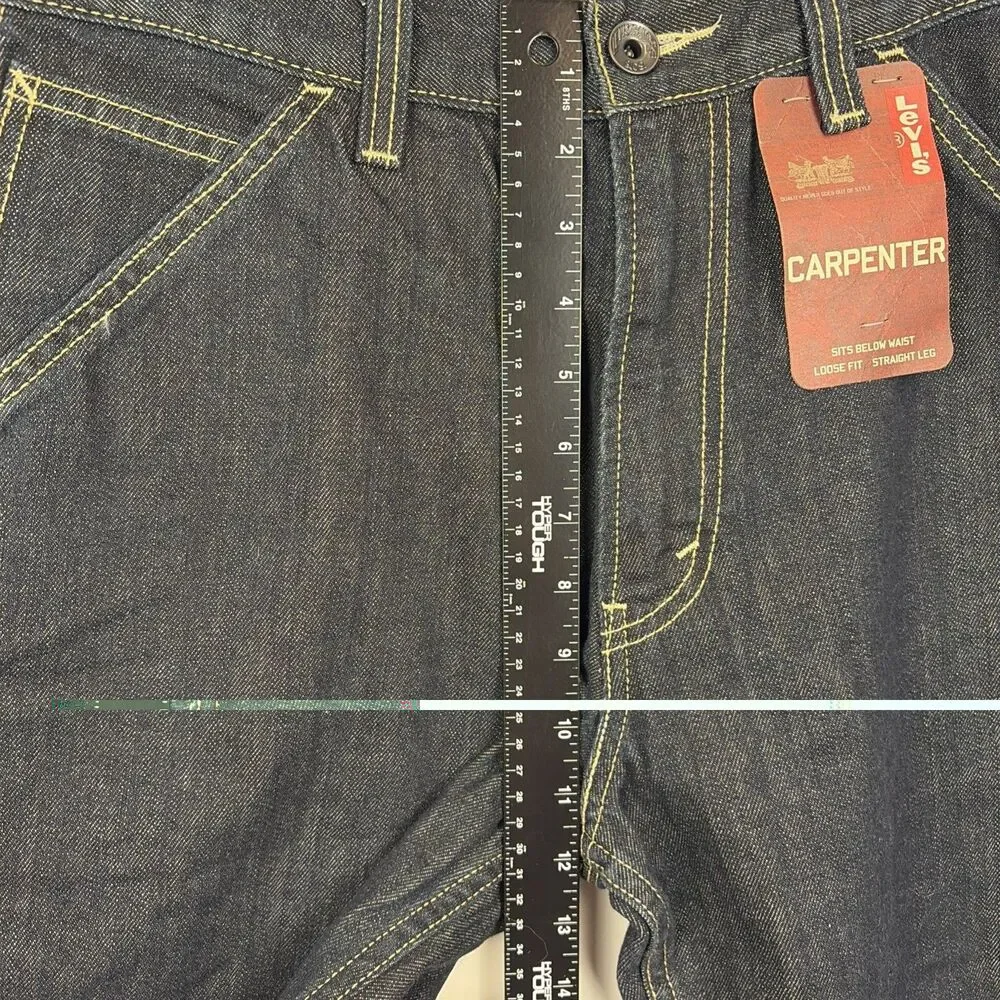 NWT Signature By Levi Strauss Men’s Denim Carpenter Shorts Dark Wash Blue Sz 32